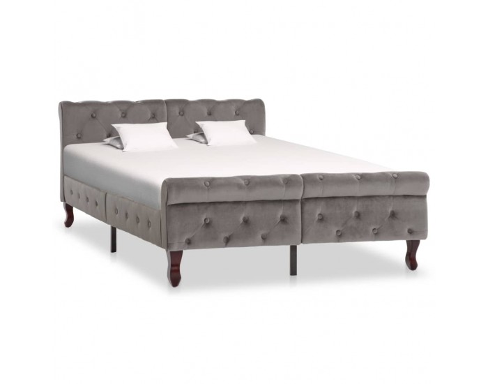 Sonata Рамка за легло, сива, кадифе, 120x200 см