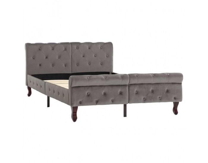 Sonata Рамка за легло, сива, кадифе, 120x200 см