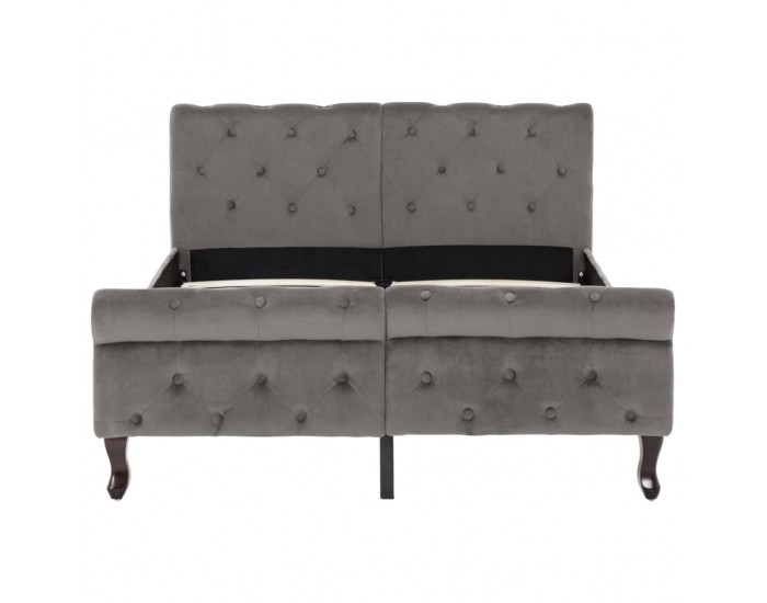 Sonata Рамка за легло, сива, кадифе, 120x200 см