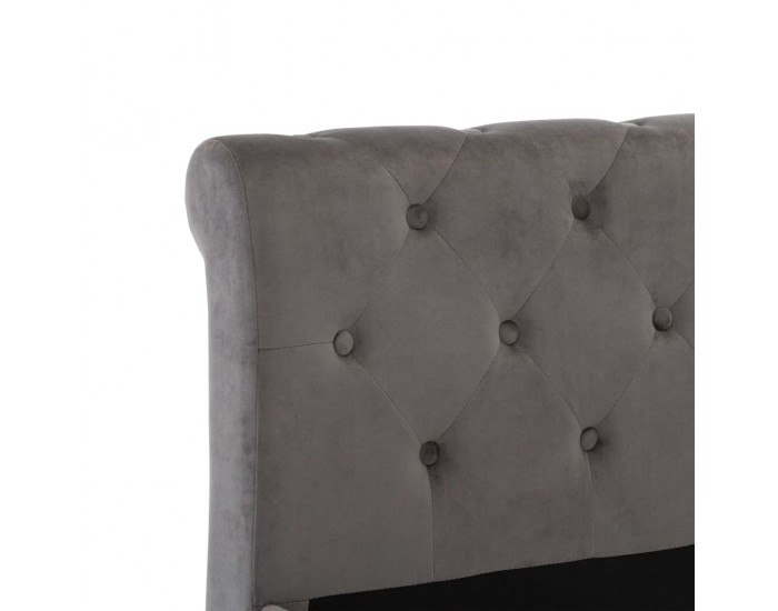 Sonata Рамка за легло, сива, кадифе, 120x200 см