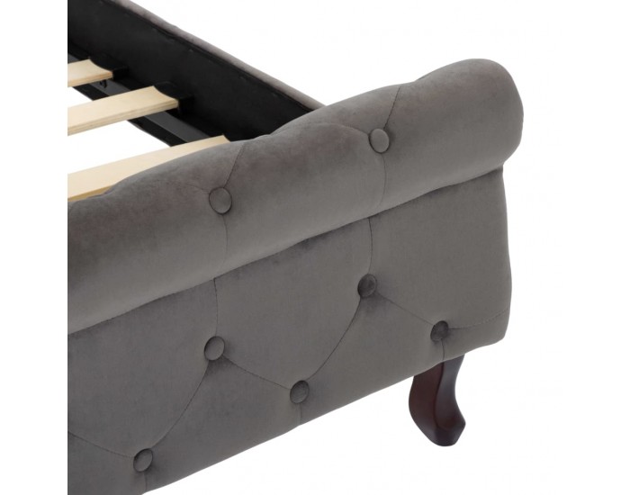 Sonata Рамка за легло, сива, кадифе, 120x200 см