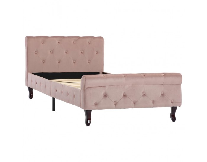 Sonata Рамка за легло, розова, кадифе, 90x200 см