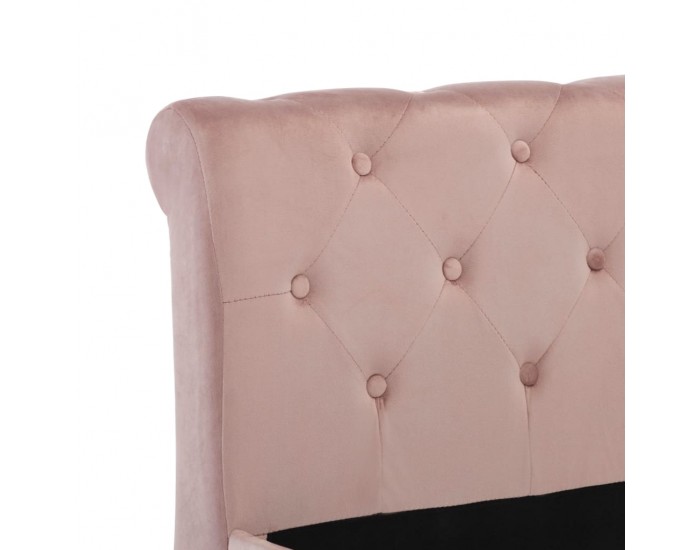 Sonata Рамка за легло, розова, кадифе, 120x200 см