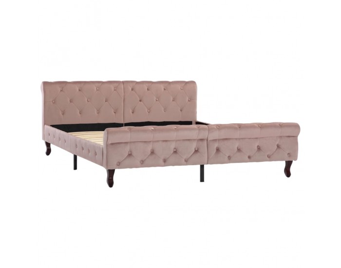 Sonata Рамка за легло, розова, кадифе, 160x200 см