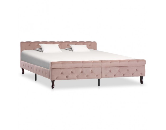 Sonata Рамка за легло, розова, кадифе, 180x200 см