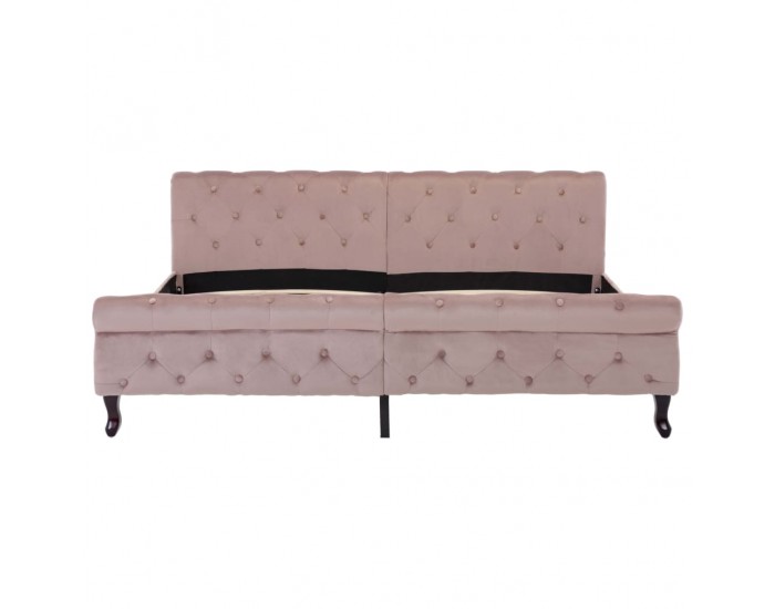 Sonata Рамка за легло, розова, кадифе, 180x200 см