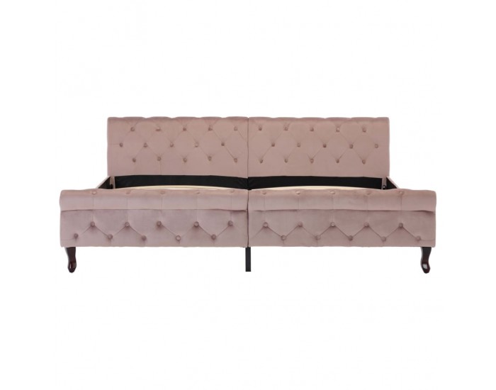 Sonata Рамка за легло, розова, кадифе, 200x200 см