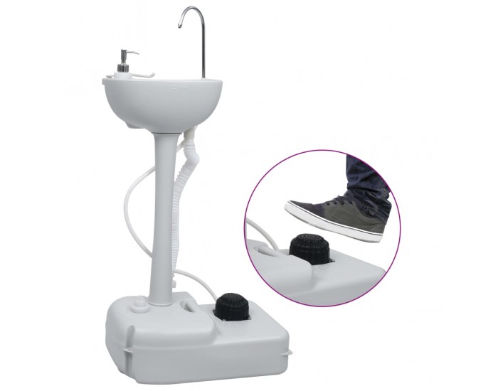 Sonata Преносима къмпинг мивка за ръце на стойка, сива, 20 л Sonata Преносима къмпинг мивка за ръце на стойка, сива, 20 л