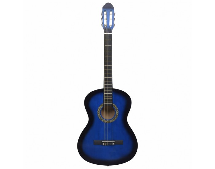 Sonata Комплект класическа китара за начинаещи от 12 части син 4/4 39"