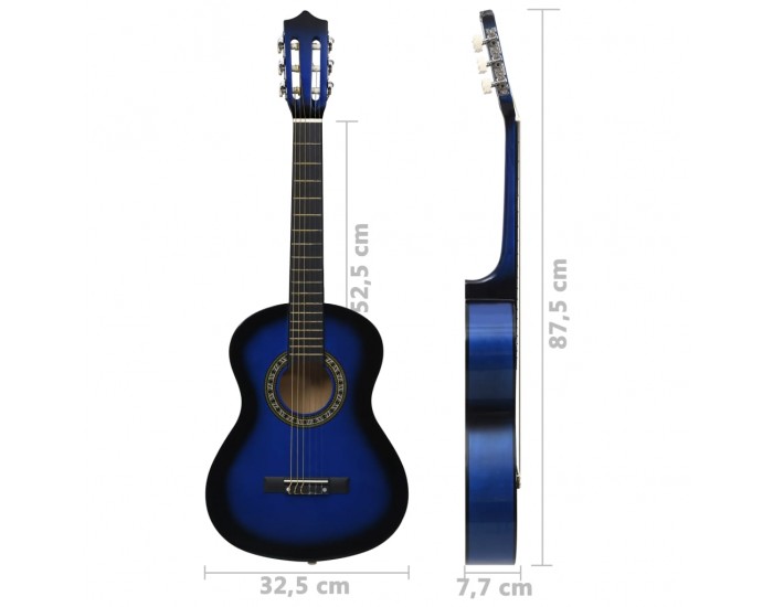 Sonata Класическа китара за начинаещи и деца, синя, 1/2, 34"