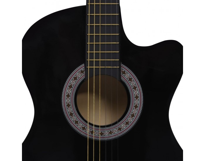 Sonata Комплект уестърн акустична китара 12 части 6 струни черна 38"