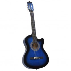 Sonata Уестърн акустична cutaway китара с 6 струни, син нюанс, 38" - Аксесоари