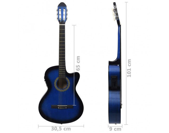 Sonata Уестърн акустична cutaway китара с еквалайзер, 6 струни, синя