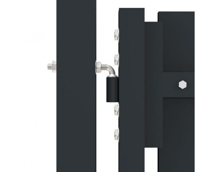 Sonata Стоманена порта с двойна врата, 306x125 см, антрацит