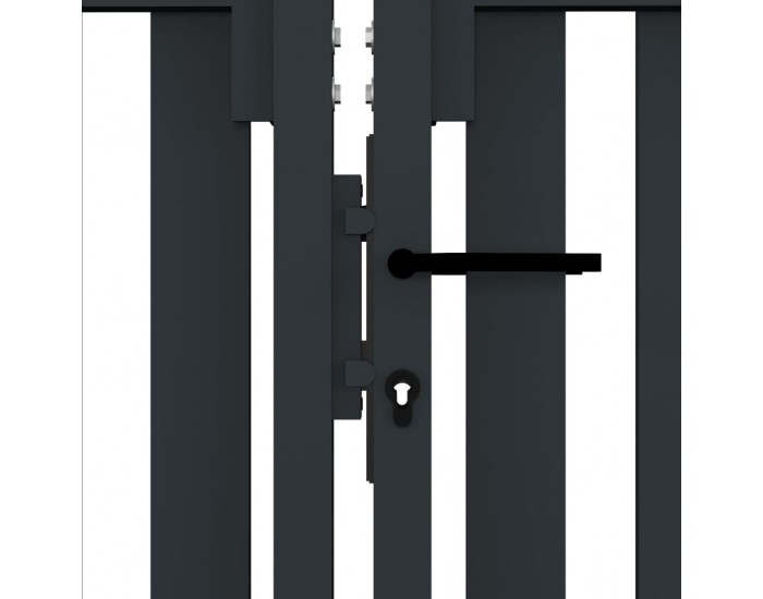 Sonata Стоманена порта с двойна врата, 306x175 см, антрацит