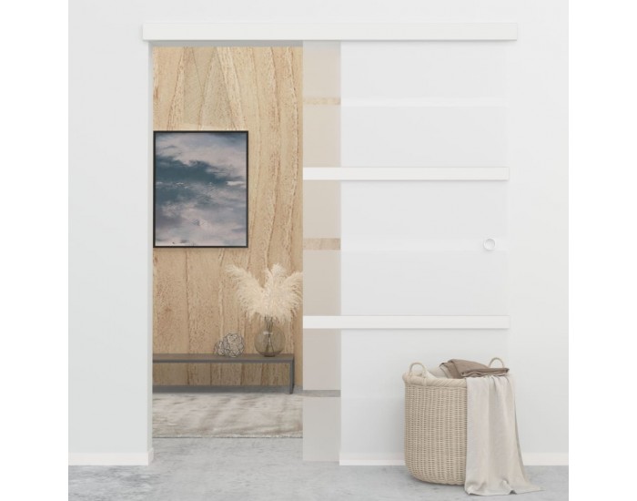 Sonata Плъзгаща врата, ESG стъкло и алуминий, 102,5x205 см, сребриста