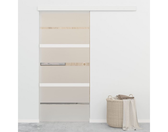 Sonata Плъзгаща врата с меки стопери ESG стъкло и алуминий 90x205 см