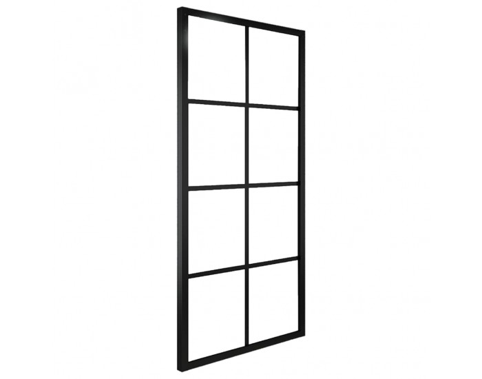 Sonata Плъзгаща врата, алуминий и ESG стъкло, 76х205 см, черна