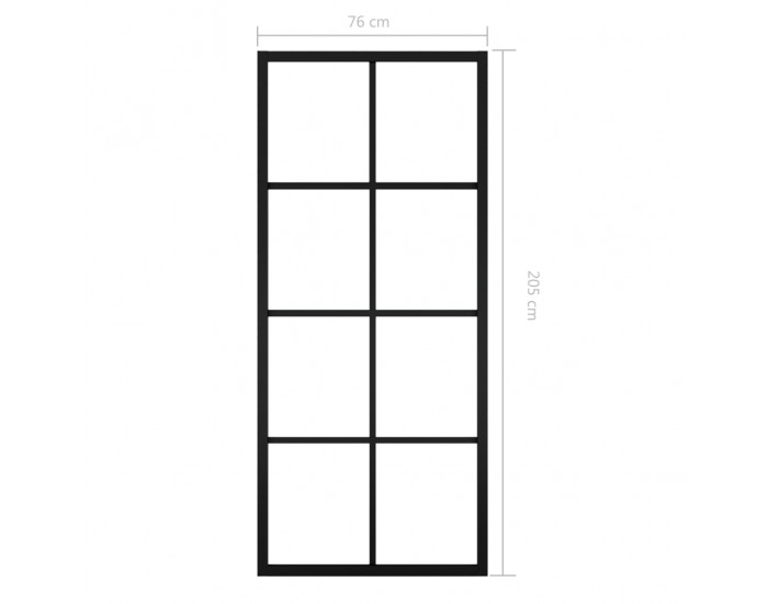 Sonata Плъзгаща врата, алуминий и ESG стъкло, 76х205 см, черна