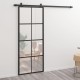 Sonata Плъзгаща врата, алуминий и ESG стъкло, 76х205 см, черна