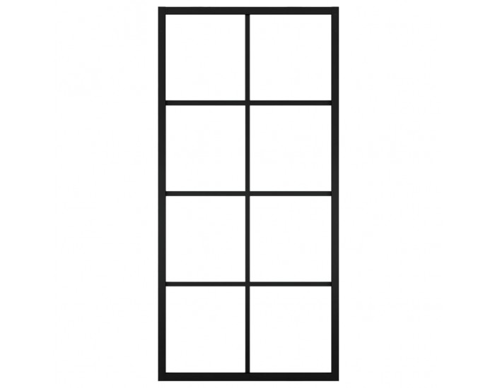 Sonata Плъзгаща врата, алуминий и ESG стъкло, 90x205 см, черна