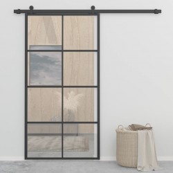 Sonata Плъзгаща врата, алуминий и ESG стъкло, 102,5x205 см, черна - Офис