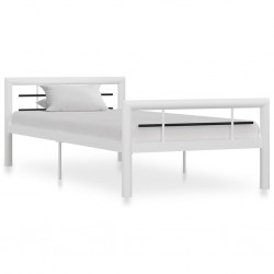 Sonata Рамка за легло, бяло и черно, метал, 90x200 см - Спалня