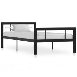 Sonata Рамка за легло, черно и бяло, метал, 90x200 см - Спалня