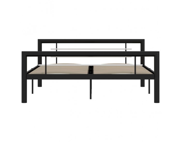 Sonata Рамка за легло, черно и бяло, метал, 120x200 cм