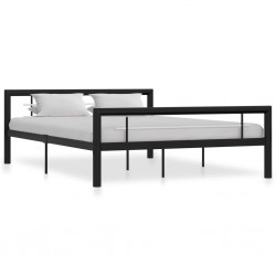 Sonata Рамка за легло, черно и бяло, метал, 160x200 см - Легла