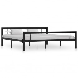 Sonata Рамка за легло, черно и бяло, метал, 180x200 cм - Легла
