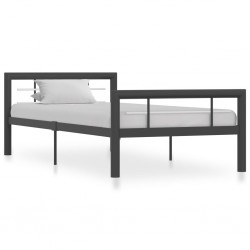 Sonata Рамка за легло, сиво и бяло, метал, 90x200 см - Легла