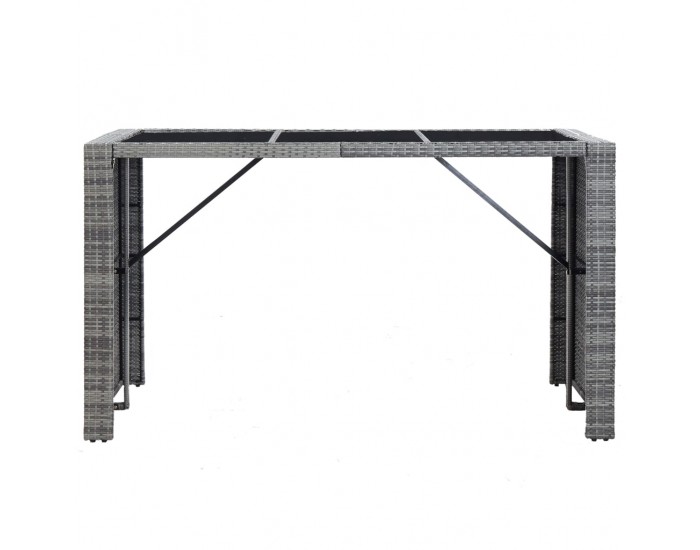 Sonata Градински бар комплект с възглавници, 7 части, полиратан, сив