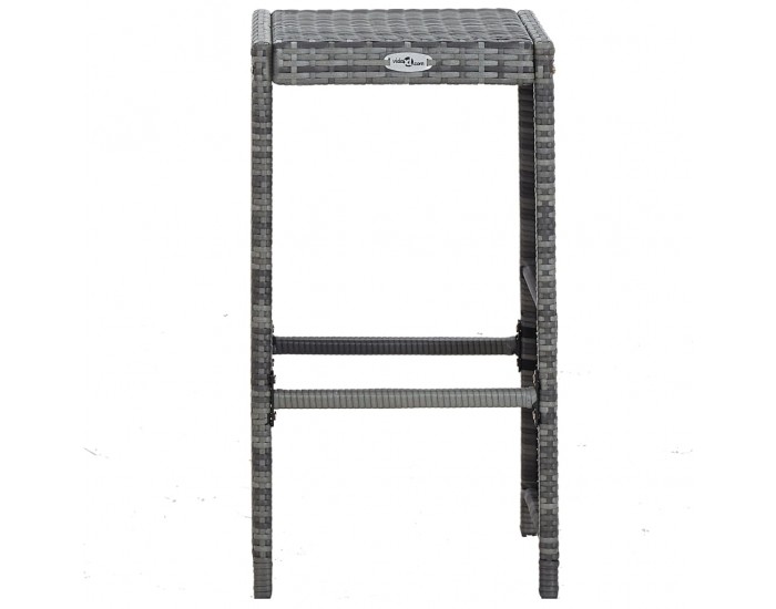 Sonata Градински бар комплект с възглавници, 7 части, полиратан, сив