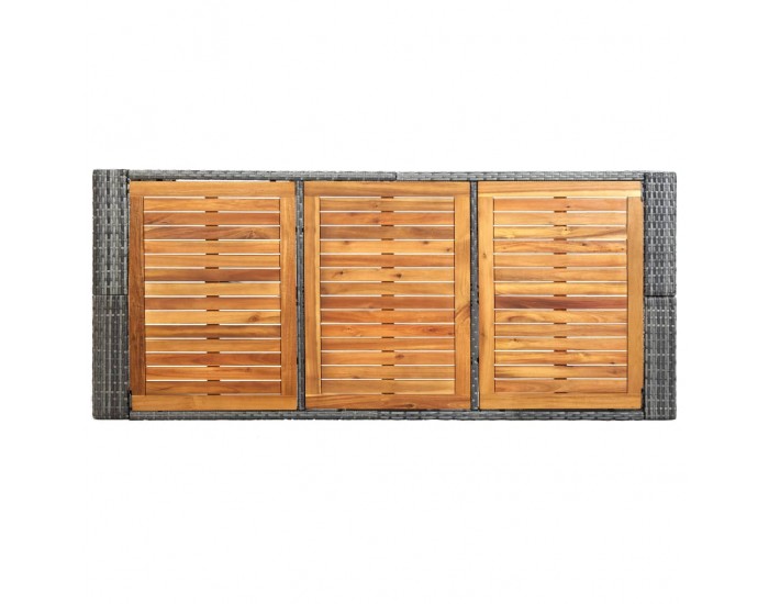 Sonata Градински бар комплект с възглавници, 7 части, полиратан, сив