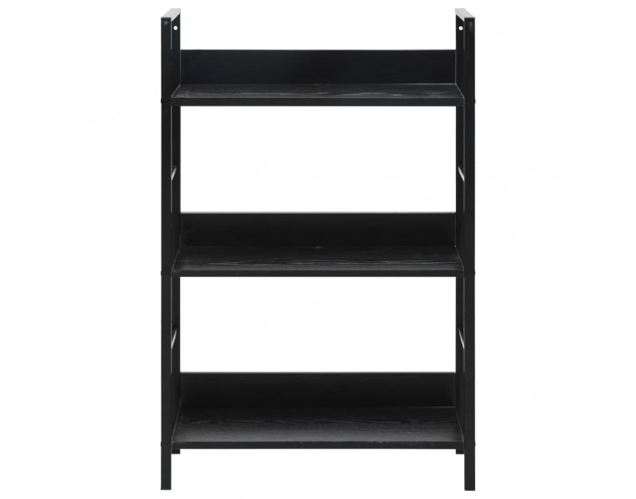 Sonata Етажерка за книги с 3 рафта, черна, 60x27,6x90,5 см, ПДЧ