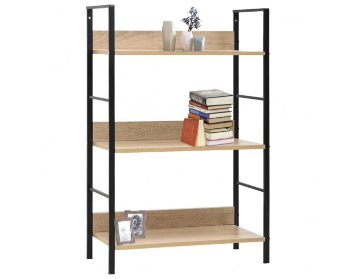 Sonata Етажерка за книги с 3 рафта, дъб, 60x27,6x90,5 см, ПДЧ