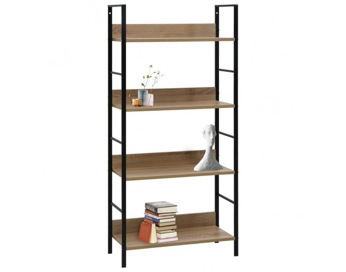 Sonata Етажерка за книги с 4 рафта, дъб, 60x27,6x124,5 см, ПДЧ