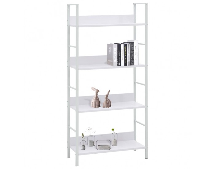 Sonata Етажерка за книги с 4 рафта, бяла, 60x27,6x124,5 см, ПДЧ