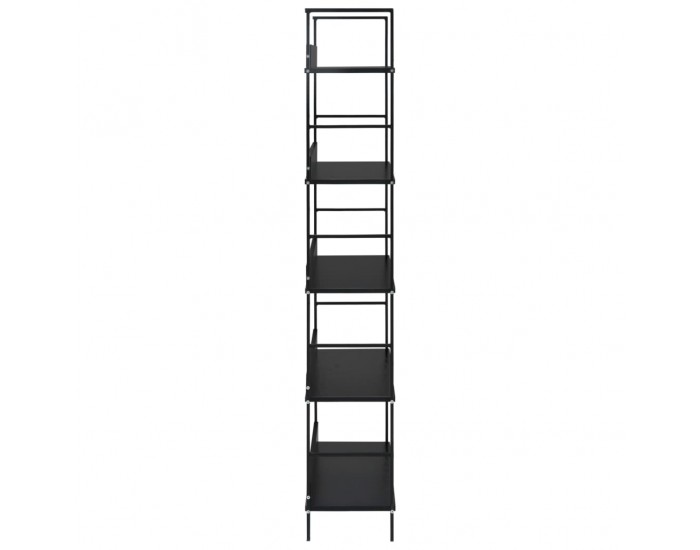Sonata Етажерка за книги с 5 рафта, черна, 60x27,6x158,5 см, ПДЧ