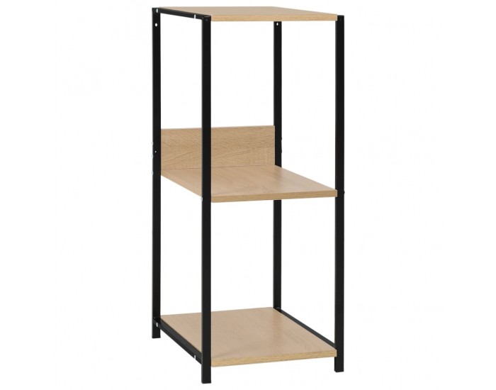 Sonata Малка етажерка за книги, черно и дъб, 33,5x39,6x79,7 см, ПДЧ