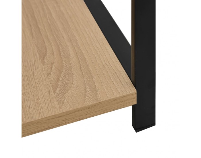 Sonata Малка етажерка за книги, черно и дъб, 33,5x39,6x79,7 см, ПДЧ