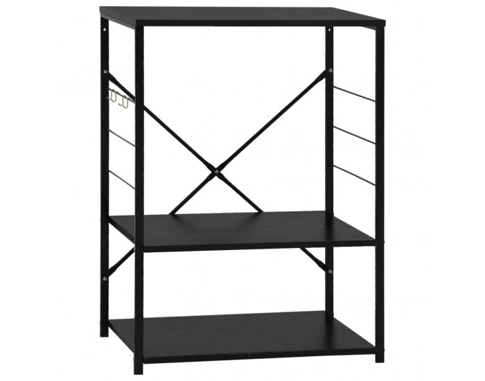 Sonata Шкаф за микровълнова, черен, 60x39,6x79,5 см, ПДЧ