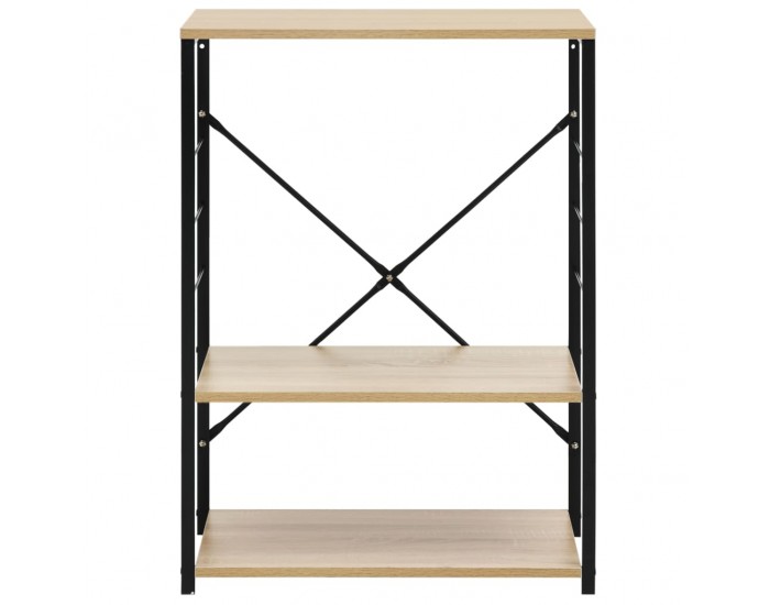 Sonata Шкаф за микровълнова, черно и дъб, 60x39,6x79,5 см, ПДЧ