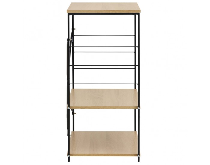 Sonata Шкаф за микровълнова, черно и дъб, 60x39,6x79,5 см, ПДЧ