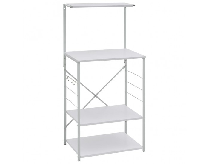 Sonata Шкаф за микровълнова, бял, 60x39,6x123 см, ПДЧ