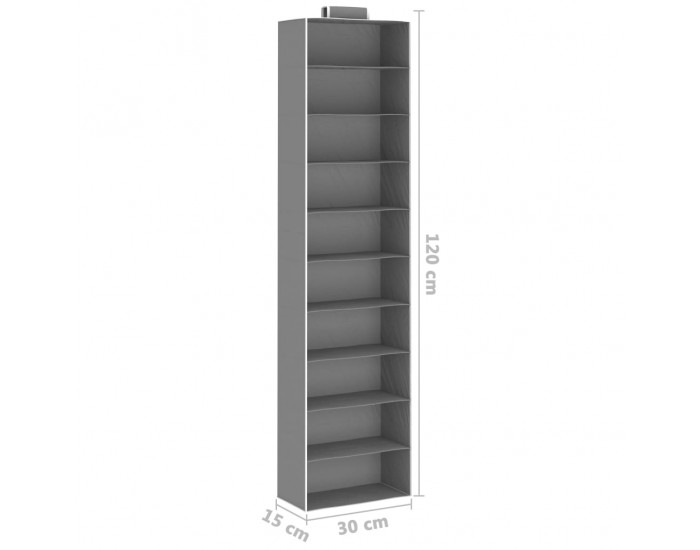 Sonata Окачени органайзери за дрехи, 2 бр, с 10 рафта, текстил
