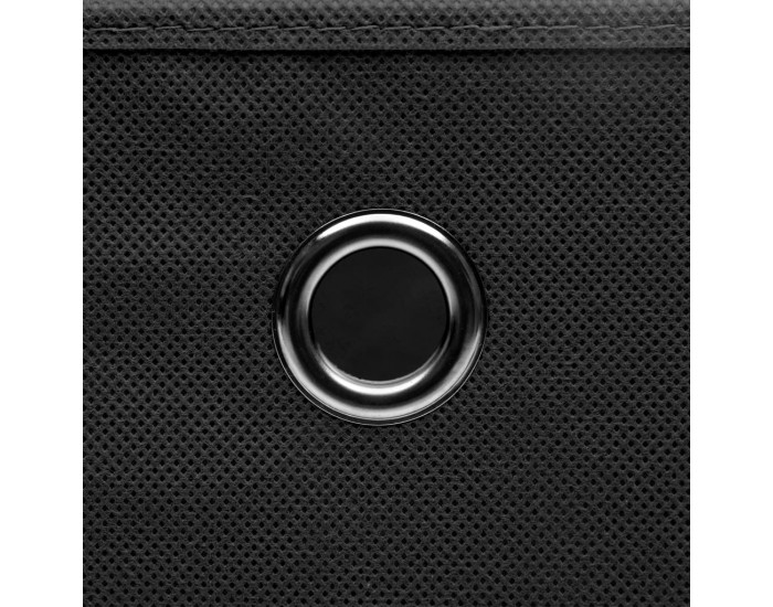 Sonata Кутии за съхранение с капаци, 4 бр, черни, 32x32x32 см, текстил