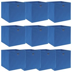 Sonata Кутии за съхранение, 10 бр, сини, 32x32x32 см, текстил - Шкафове, Витрини, Модулни секции