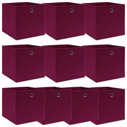 Sonata Кутии за съхранение, 10 бр, тъмночервени, 32x32x32 см, текстил - Шкафове, Витрини, Модулни секции